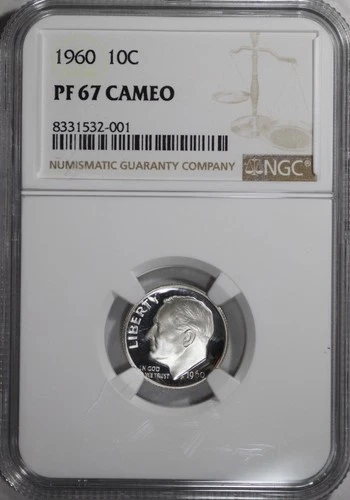 1960 Proof - Roosevelt Dime 10C - NGC PF67 Cameo (Monster Deep Cameo!!!) #338