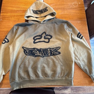 Cactus Jack x Travis Scott XL Beige Fleece Graphic Print Pullover Hoodie