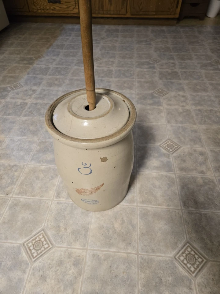 Ala Roja, batidora de mantequilla de 3 galones, vasija de gres, ala de 3,25" Foto 2 de 4