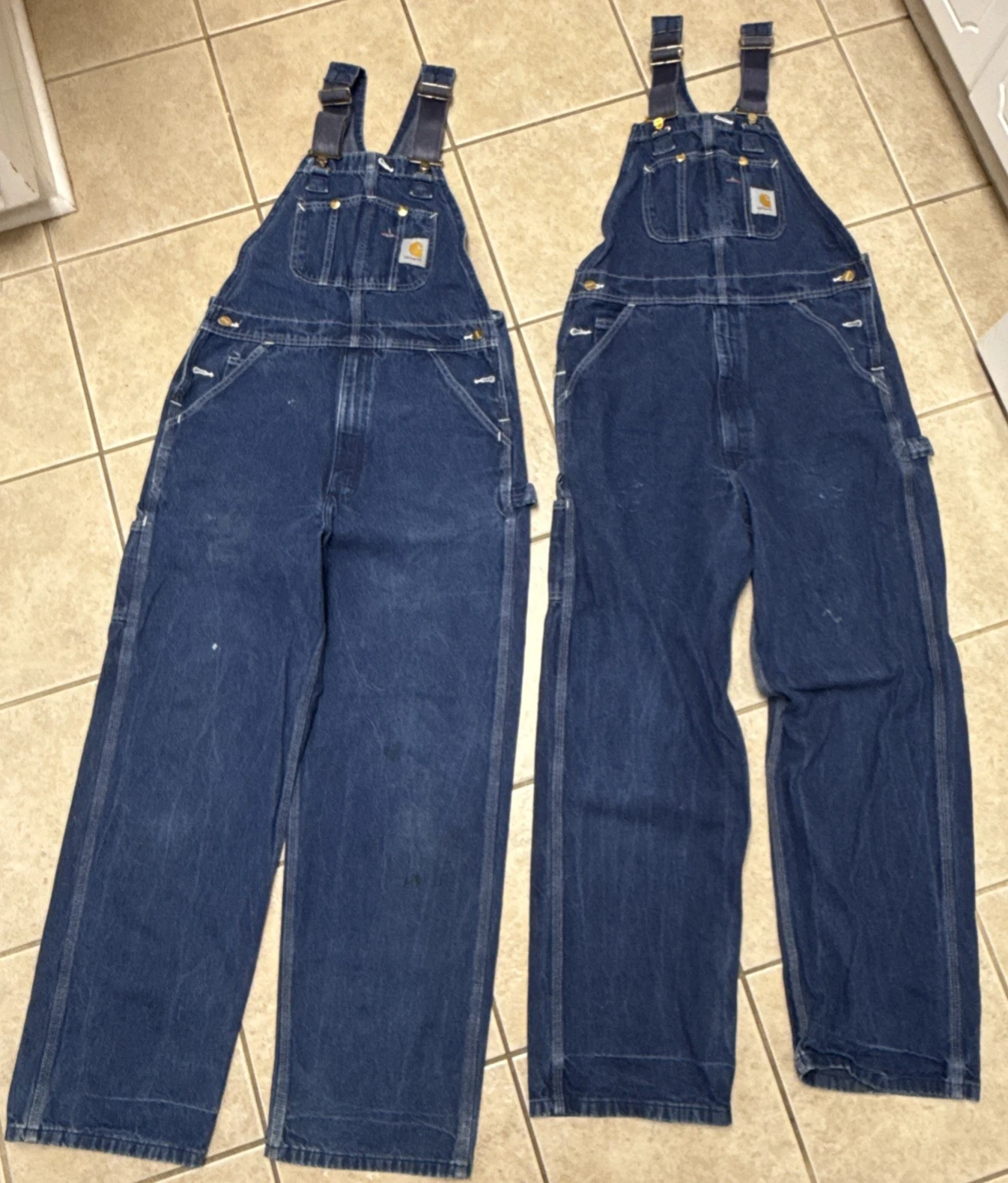 2 VTG Carhartt Carpenter Bib Overalls Mens 34x32 R08 DNM Blue Cotton Denim Work
Opens in a new windo