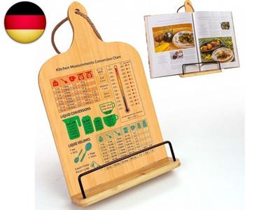 Kochbuchhalter Holz, Buchständer Küche, Buchhalter Wand, iPad Tablet Ständer, Ei