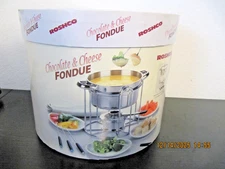 Roshco Chocolate & Cheese Fondue 12 pc Set  Stainless Steel NIB