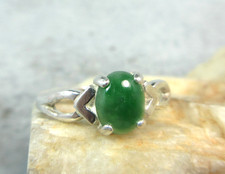 JADEITE Jelly Green Jade Unheat Burma Type A 925 Sterling Silver Ring SIZED FREE