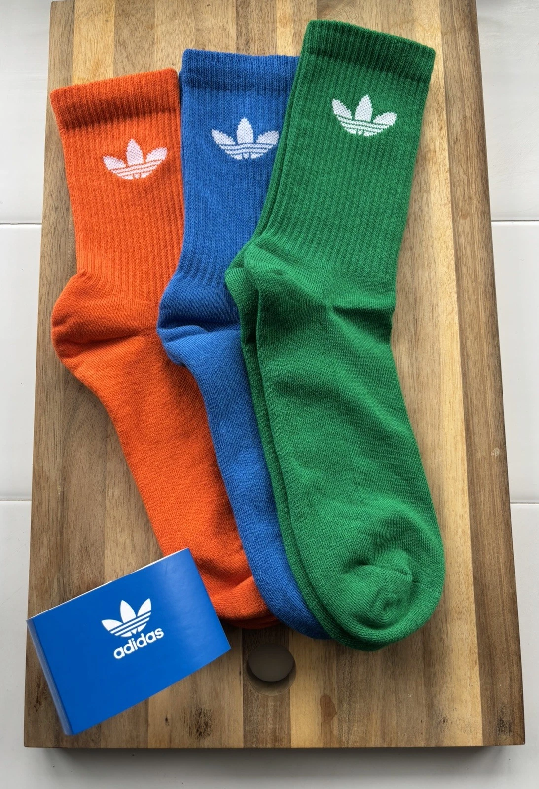Adidas originals Cushioned Orange Blue Green Socks Medium 5-9 Uk men woman gift