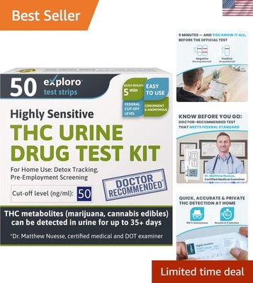 Reliable 50 Pack THC Drug  Kit   Home Urine  for Accurate THC Detection