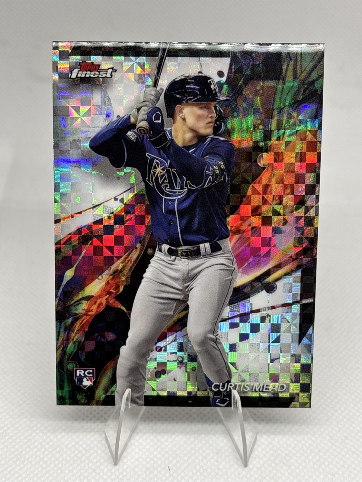 2024 Finest #78 Curtis Mead Rookie Checkerboard X-Fractor Tampa Bay Rays SP