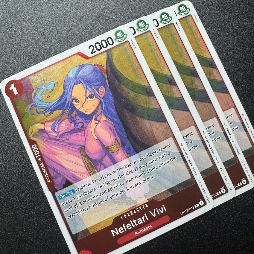 4x Nefeltari Vivi OP13-012 R - One Piece TCG English Playset NM
