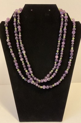 JAY KING MINENFUND DTR STERLING 925 FACETTIERTE AMETHYST HALSKETTE EXTRA LANG 60''