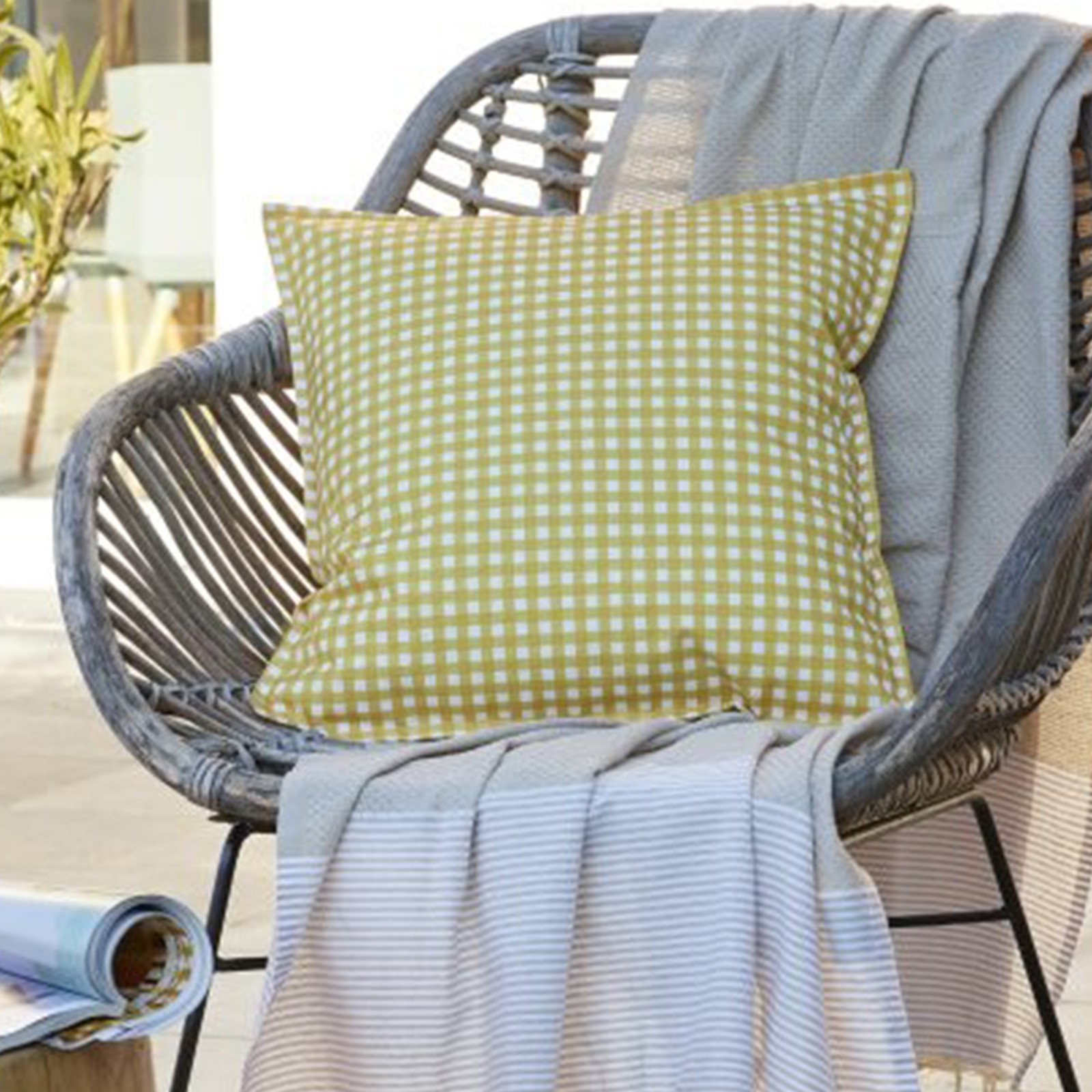 Housse de coussin extérieur Vickie Soleil 45x45 cm en polyester imperméable - 2