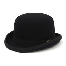 100 Wool Felt Black Derby Bowler Hat Fedora Hat Men Women Satin Lined Top Hat