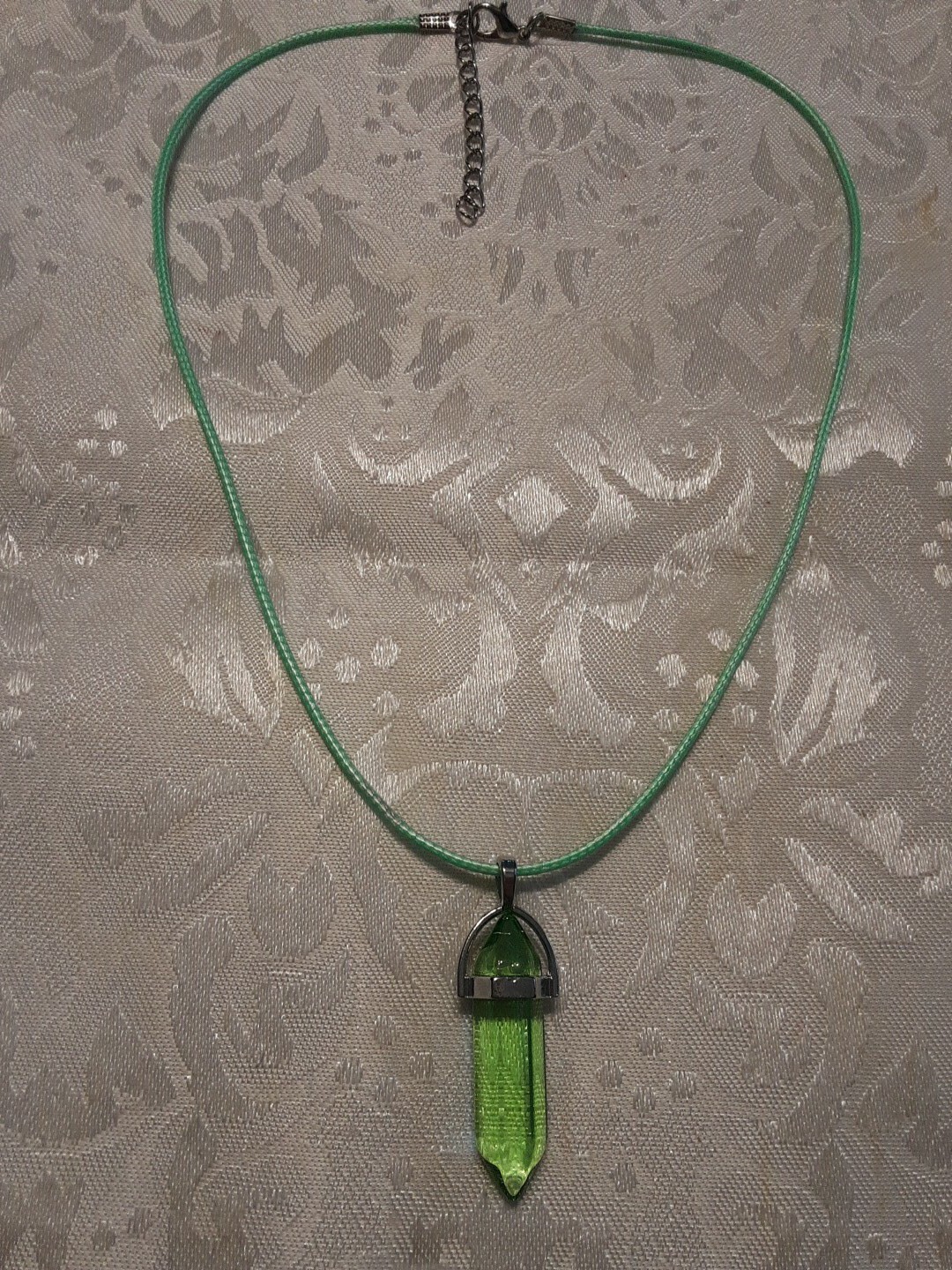 Light Green Hexagon Pendulum Chakra crystal Penda… - image 3