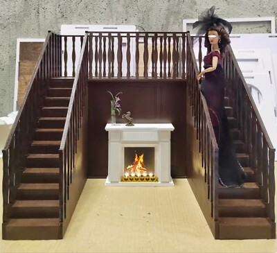 1:6 Miniatur Puppenhaus Holz große Treppe Handarbeit Puppentreppe Sondergröße