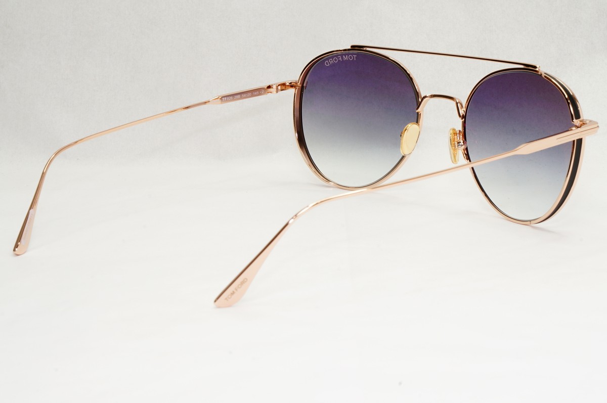 Tom Ford Sunglasses Declan Gold Round Metal Grey Gradient FT0826
