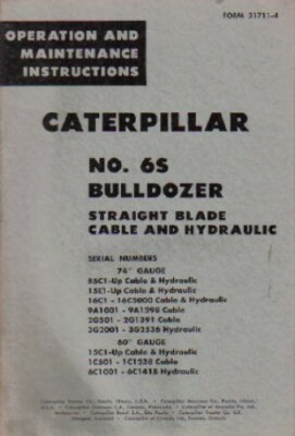 Caterpillar 6S Bulldozer Straight Blade Operators Manual | eBay