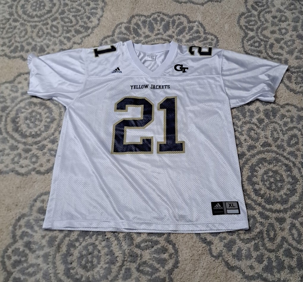 Tech Football Jersey Yellow Jackets White Adidas XL 21 NCAA