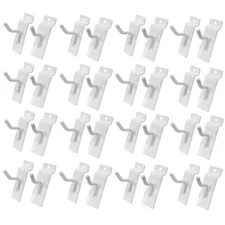 50 Pcs 1'' White Slatwall Hook Hooks Retail Display Wire Metal Hanger 