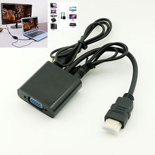 HDMI-compatible Male to VGA Audio HD Video Cable Converter Adapter PC TV Monitor