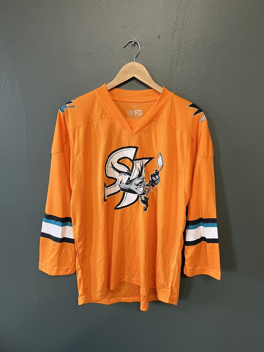 San Jose Sharks Neon Orange Hockey Jersey size M