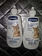 Petarmor Ear Mite and Tick Treatment for Cats, 3 Fl Oz  Lot Of 2