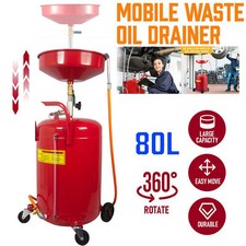 Oil Drain Waste Drain Drainer Tank Pan Caster 18 Gallon Auto Garage Air Heavy UK