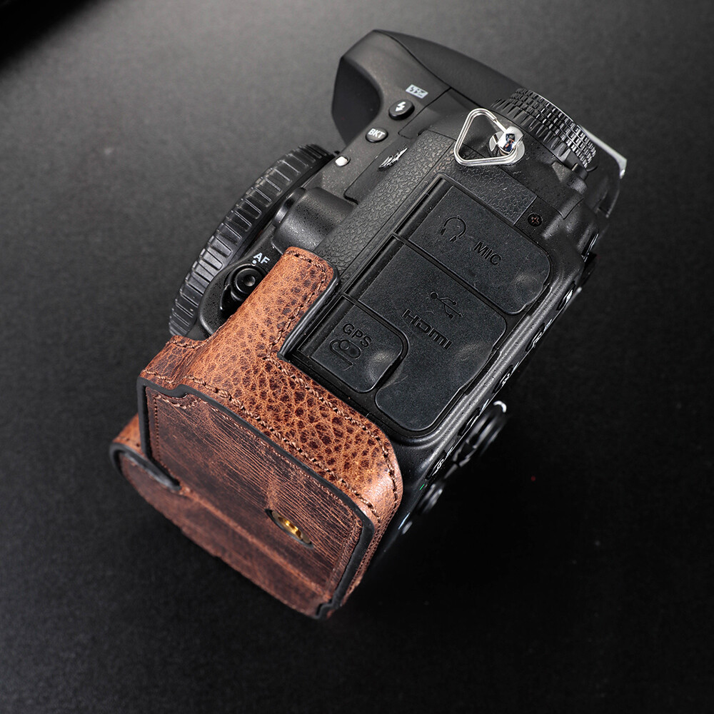Handmade Nikon D610 Leather Camera Case Bag Half Body For Nikon D610