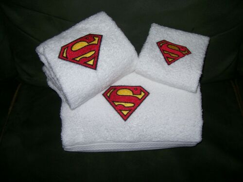 Superman Logo Personalized 3 Piece Bath Towel Set Superman Logo - Afbeelding 1 van 12