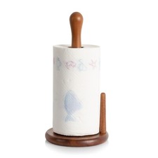 Encimera porta toallas de papel de madera para cocina, organizador de rollos de toallas de papel