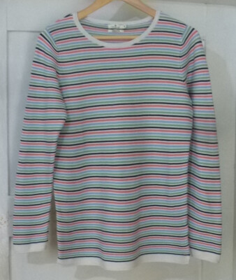 Tom Tailor Langarm Pullover bunt gestreift Gr. M Organic Cotton