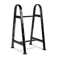 Barra fija Titan Fitness, tiene capacidad para 10 barras de rizo rectas o EZ