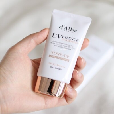 4X New d'Alba UV Essence Waterfull Tone Up Pink SPF 50+ PA++++