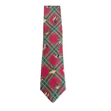 Harolds Hunting Duck Red Plaid Hand Made In USA 100% Neck Tie