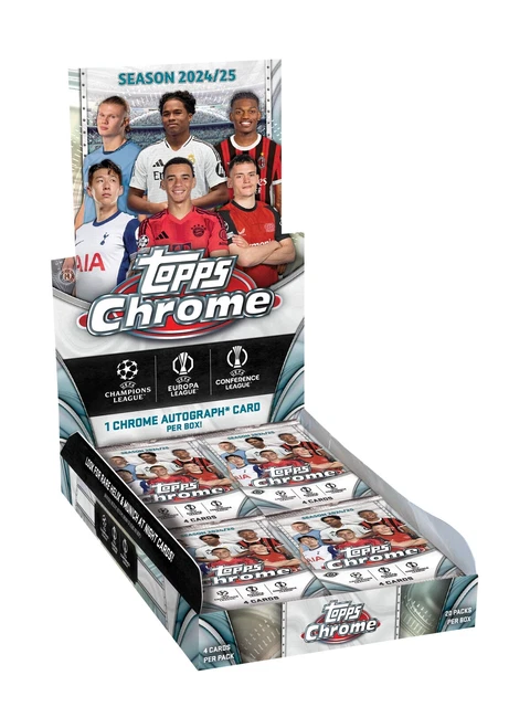2024-25 TOPPS CHROME UEFA Club Competitions Hobby Box (1 AUTO)