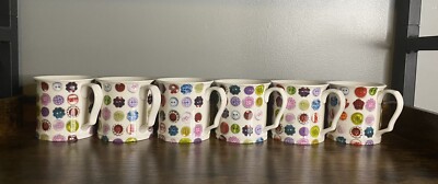 Avoca Ireland  Buttons  Coffee Cocoa Porcelain Mug Cups (Set of 2)