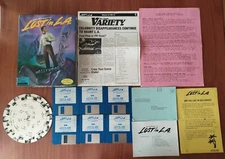 LES MANLEY LOST IN L.A. MS-DOS (1991) FLOPPY DISK 3.5 RARE, VINTAGE, BIG BOX