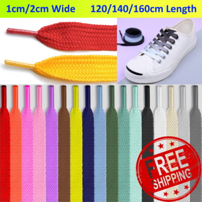 #ad #ad Fat Shoelaces Flat Wide 1cm 2cm 120 140 160cm Color Boot Shoe Laces Sneakers $5.65