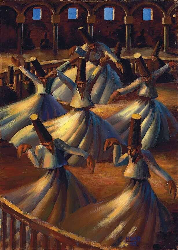The Whirling Dervishes : Mahmoud Saïd : Archival Quality Art Print