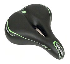 AWE® Adult Unisex Large E Bike/City Bicycle Saddle Black/Green ISO 4210-9:2014