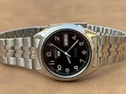 Vintage Seiko 5 Automatic 17 Jewels Black Dial Men's Japan Spares/Repair (443)