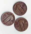 Lot of 3 Standing Liberty Quarters – Undated – Mint Marks Visible