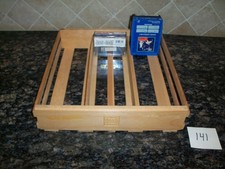 NAPA VALLEY TRIPLE 3 ROW 60 CASSETTE TAPE HOLDER WOOD CRATE STORAGE BOX RACK 141