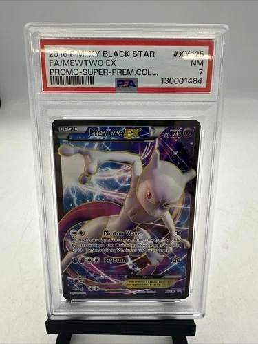 2016 POKEMON XY BLACK STAR PROMO SUPER-PREM COLL #XY125 FULL ART/MEWTWO EX PSA 7