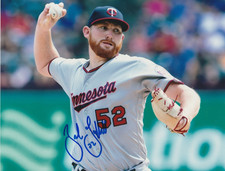 ZACK LITTELL MINNESOTA TWINS  ACTION SIGNED 8x10