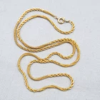 Vintage Twist and Flat Rope Chain Necklace Gold tone Estate Costume Jewelry 21"