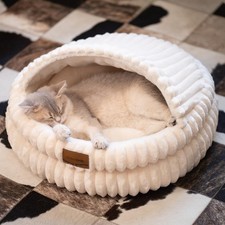 CHEERPALS Cat Cave Bed for Indoor Cats, Washable Covered Cat Bed Hooded Kitty...