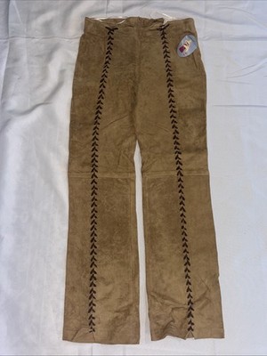 Vintage FiFi Leather Pants Women's 10 Lace Up Western Cowgirl Boho Hippie
