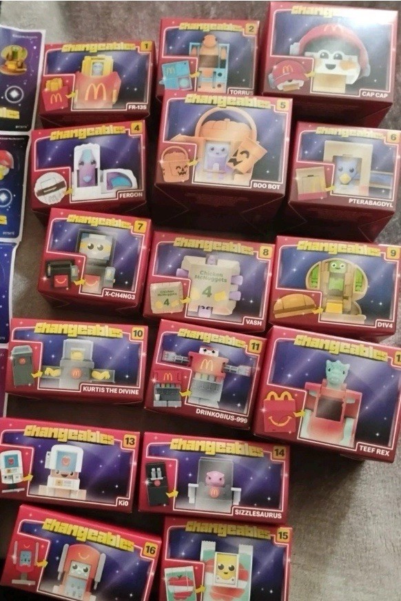 2026 McDonald's Changeable Happy Meal Toys Unopened with Stickers (1-16)