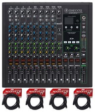 Mackie ONYX12 12-Channel Analog Mixer Multi-Track USB/3-Band EQ Bluetooth Cables