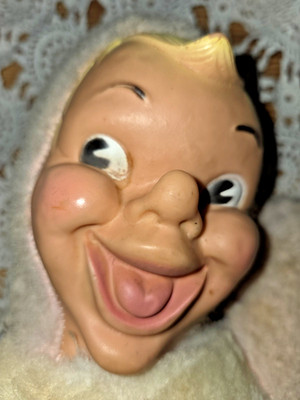 Vtg HTF Rare Rushton Rubber Face Plush 14'' Tongue Showing/Elf Imp Nose