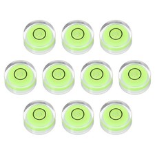 10pcs Round Bubble Level 15x6mm Mini Circular Bullseye Spirit Levels, Green