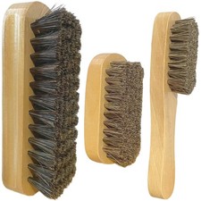 Horsehair Laundry Stain Brush 3 Pack Clothes Brush Shoes Soft Bristle Cleanin...